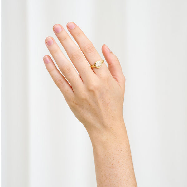 Mia ring w. zircons, silver plated, Pure by Nat