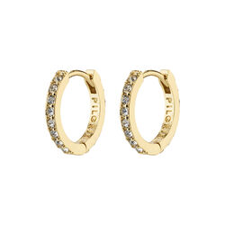 EBNA small crystal hoops, gold-plated, Pilgrim
