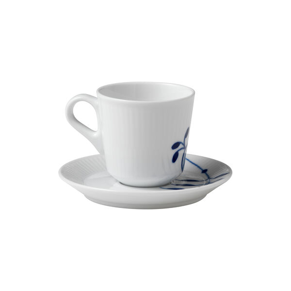 Mega Blau Gerippt Tasse und Untertasse, 9 cl Mega Blau Gerippt Tasse und Untertasse, 9 cl, Royal Copenhagen