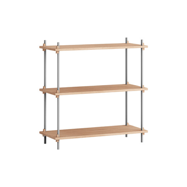 Shelving Classic Standard, oak/stainless steel, MOEBE