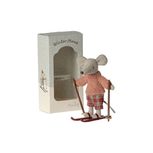 Wintermaus mit Skiern, gro&szlig;e Schwester, Maileg
