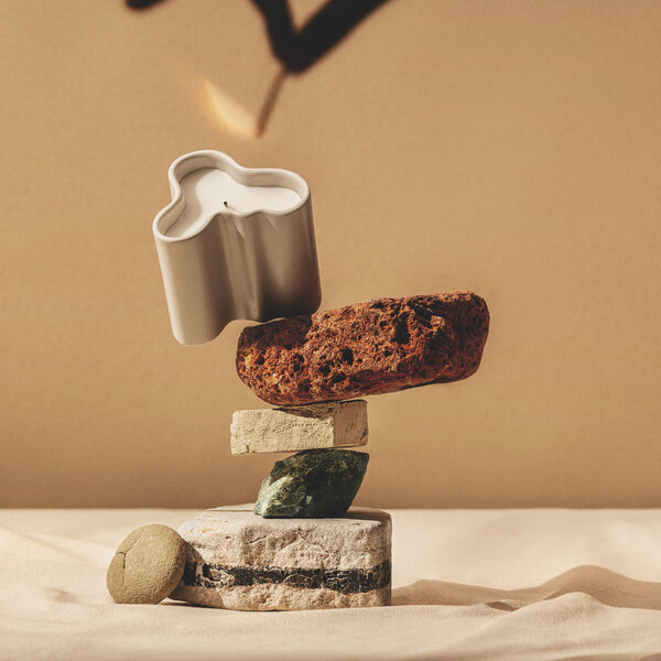 Aalto scented candle 8 cm, sand, Iittala