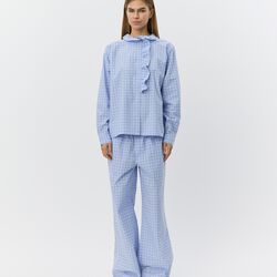 JordenSW karierte Hose mit weitem Bein, blue, Sofie Schnoor