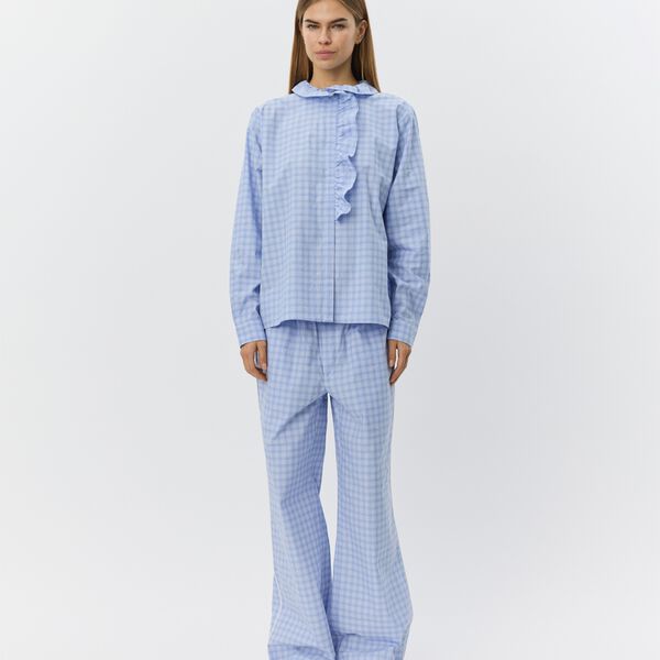 JordenSW karierte Hose mit weitem Bein, blue, Sofie Schnoor