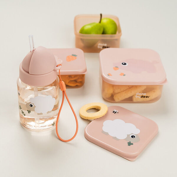 Tiny Farm Trinkflasche mit Strohhalm, pulver, Done by Deer