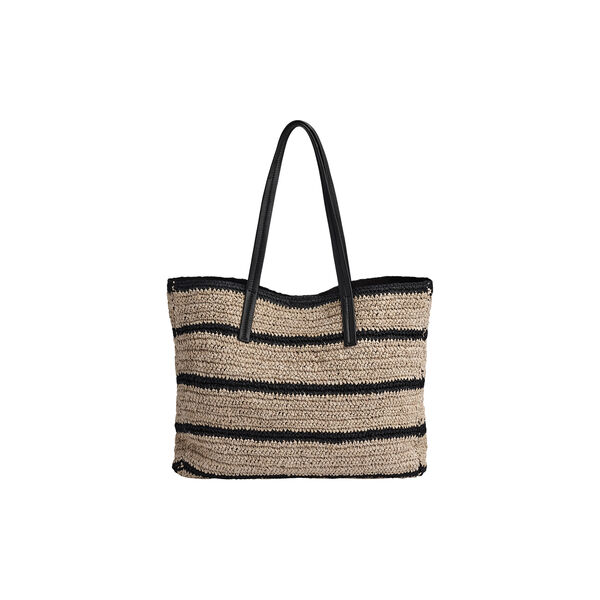 AvaniMBG Shopper, Raffia, natural/black mix w/black, Markberg