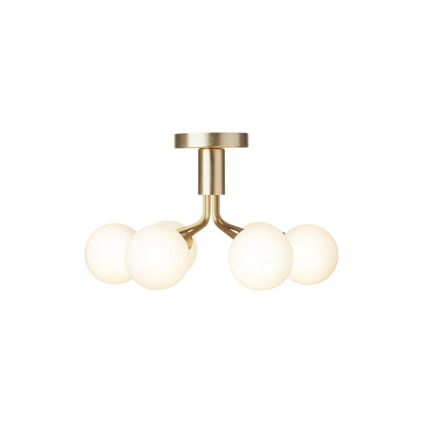 Apiales 6 Ceiling Lamp, brushed brass/opal, Nuura