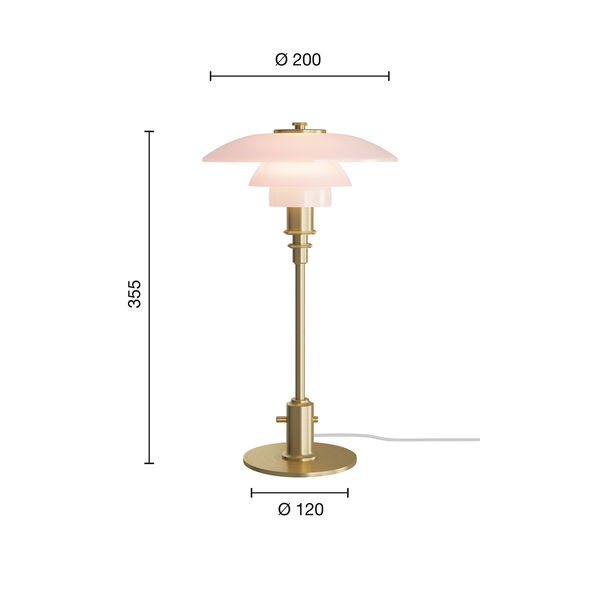 PH 2/1 Pale Rose Table Lamp, Louis Poulsen