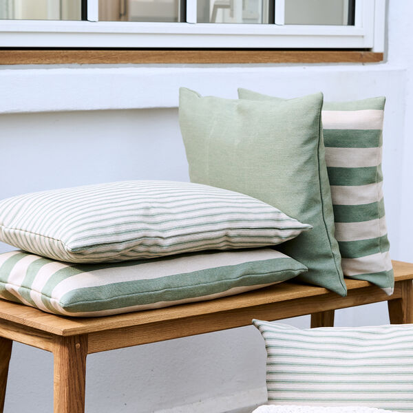 Outdoor Fine Stripe Kissen, green Outdoor Fine Stripe Kissen, green, Compliments