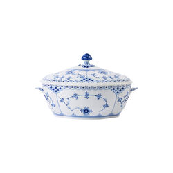 Blue Fluted Half Lace Terrine mit Deckel 59 cl, Royal Copenhagen