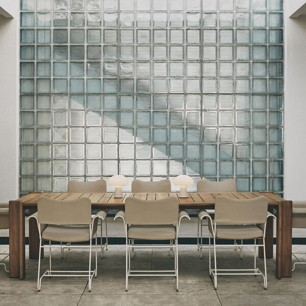 Tropique Esszimmerstuhl ohne Fransen, Leslie Limonta 12/klassisch wei&szlig; seidenmatt, GUBI