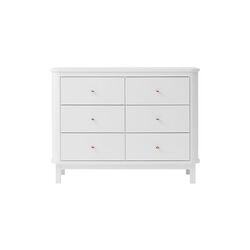 Wood Dresser 6 Drawers, white, Oliver Furniture