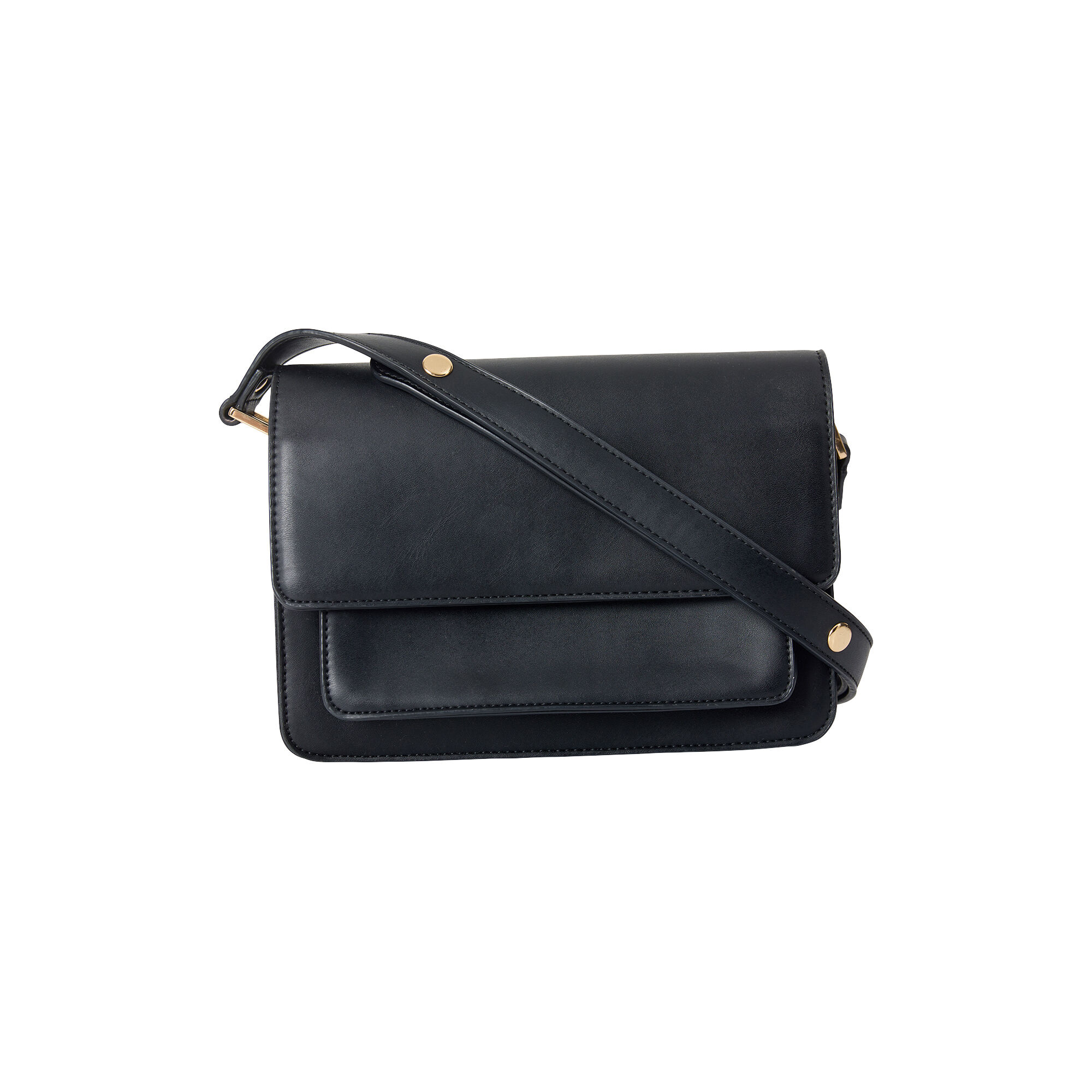 Black triple compartment cross body bag store