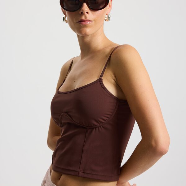 Butterweiches Top, figurbetont, burgundy, Rethinkit