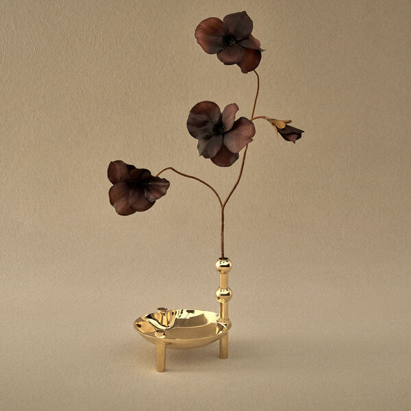 STOFF Nagel Vase, brass, STOFF Nagel