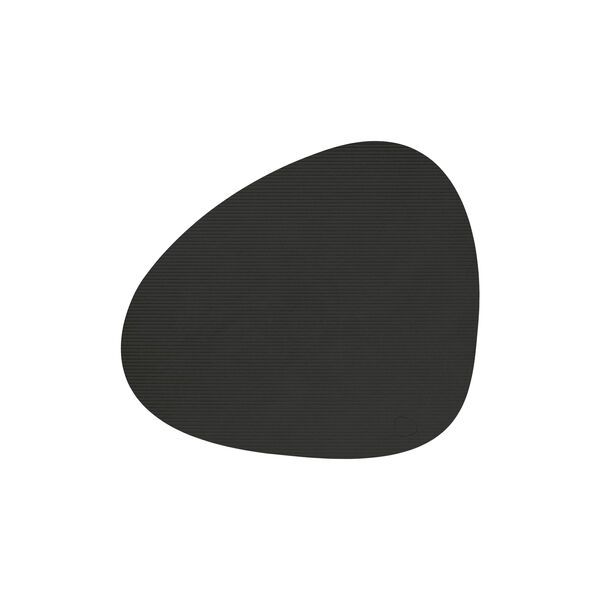 Corduroy table mat Curve L, black ink, LIND DNA
