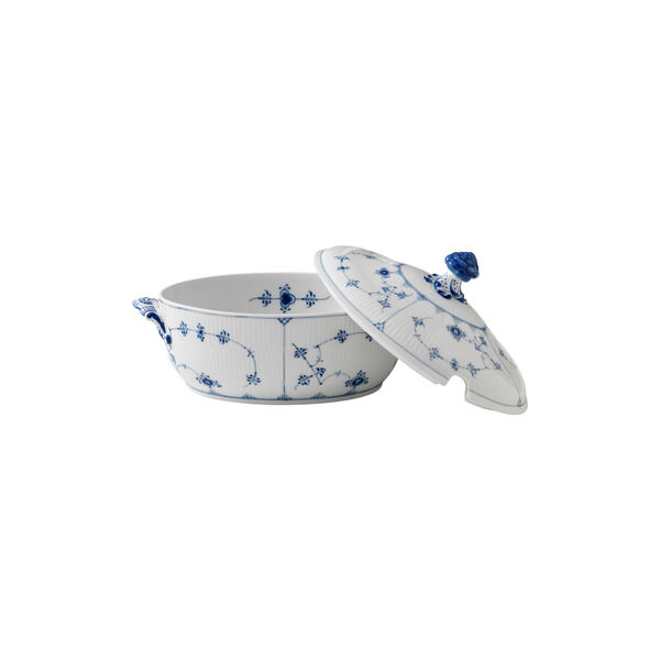 Musselmalet Gerippt Terrine und Deckel, Royal Copenhagen