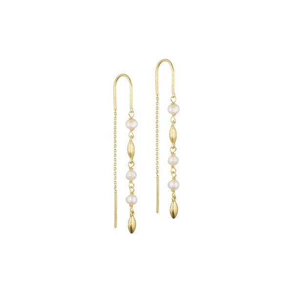 Cammi hook earrings, gold plated/pearls, Pure by Nat