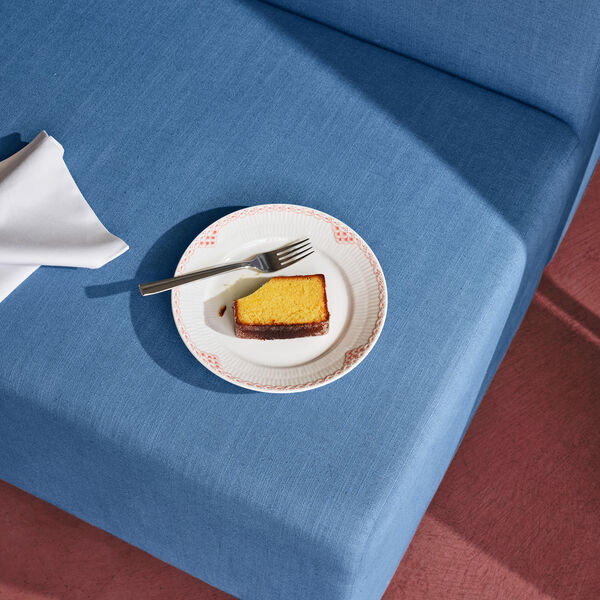 Korallenfarbener gerippter Teller Blonde &Oslash; 22 cm, Royal Copenhagen