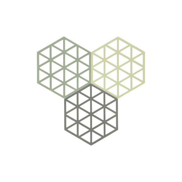 Dreiecke-Topfuntersetzer, Rosmarin/Matcha/Oliv-Taupe, Zone Denmark