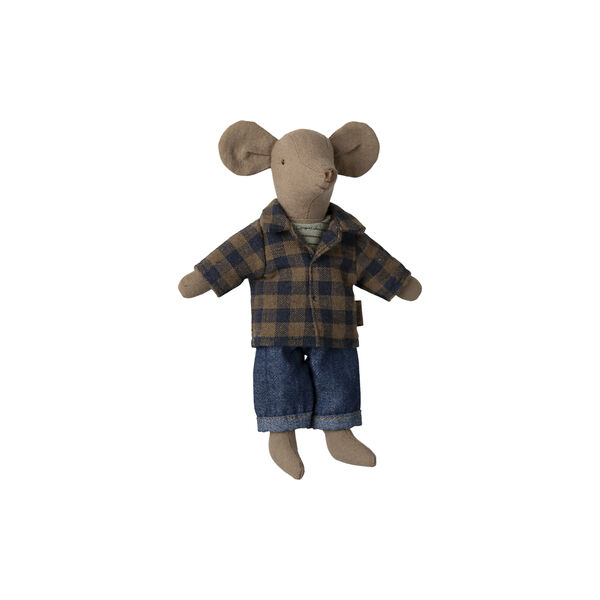 Kariertes braunes Hemd und karierte braune Hose f&uuml;r Farmus, Maileg