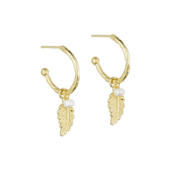 Linn hoops w. pendant, gold plated, Pure by Nat