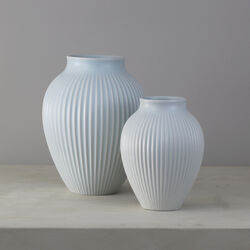Knabstrup-Vase Ripple, mat ice blue, Knabstrup Keramik