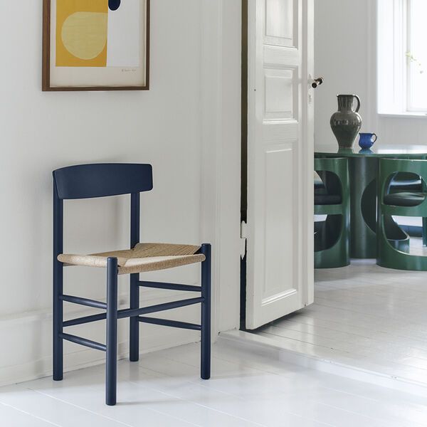 J39 Mogensen Stuhl, indigo blue/natur, Fredericia Furniture