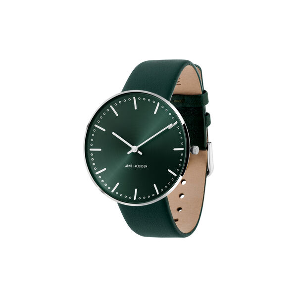 City Hall Wrist Watch, green/steel/green City Hall Wrist Watch, green/steel/green, Arne Jacobsen Watches