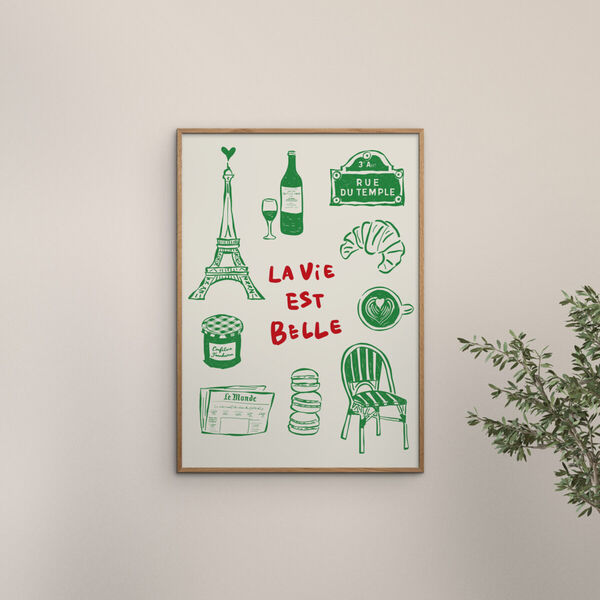 La Vie Est Belle - Paris Poster, Poster & Frame