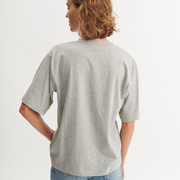 Raja Tee Red Lip, grey mel./red lip, Basic Apparel