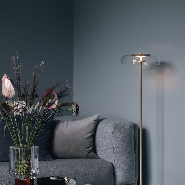 Blossi Floor Lamp, nordic gold/clear, Nuura