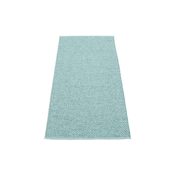 Svea Plastic Rug, azurblue metallic/pale turquoise, Pappelina