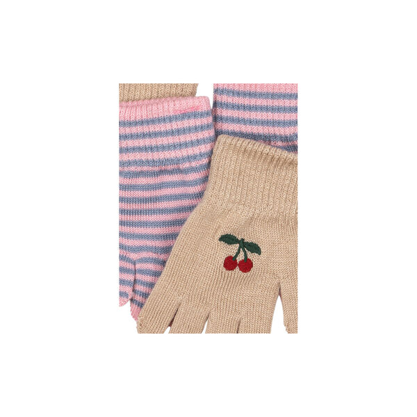 2er-Pack Filla Handschuhe, cherry/stripe, Konges Sl&oslash;jd