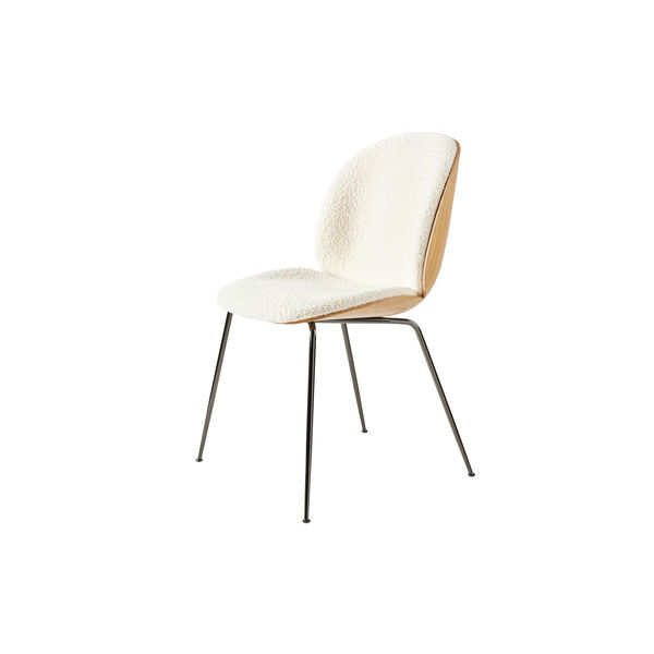 Beetle Esszimmerstuhl frontgepolstert, Karakorum 001/Schwarzchrom, GUBI