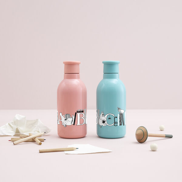 Moomin ABC vacuum insulated bottle 0,5 L, moomin salmon, RIG-TIG