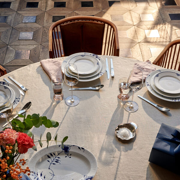 Blaue Mega-gerippte ovale Platte 30,5 cm, Royal Copenhagen