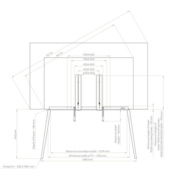 TV stand XL 55''-77'', oak, JALG