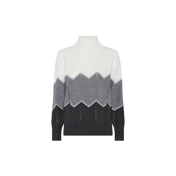 Knit with Lurex Effect, off wh/hrey mel/charcoal, Micha