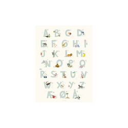 Blaues dänisches Alphabet-Plakat, ViSSEVASSE