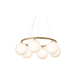 Miira 6 Circular Pendant, brass/opal, Nuura