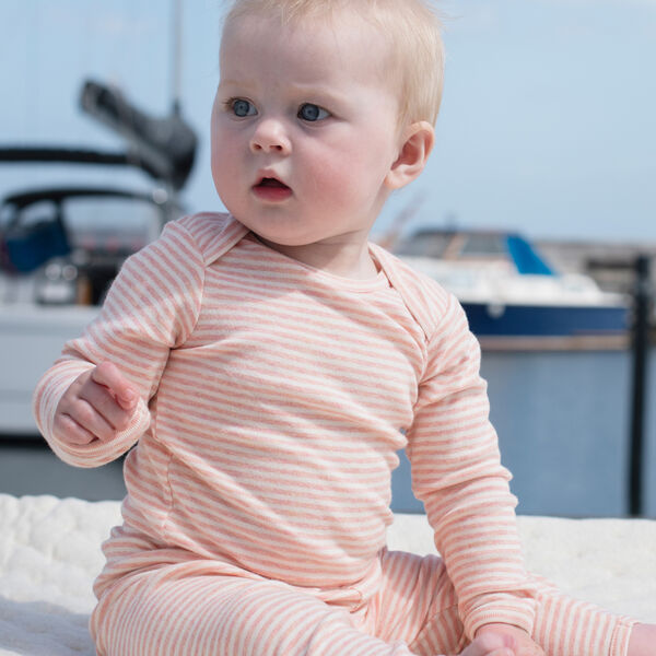 Baby Body Stripe, coral/offwhite, Serendipity