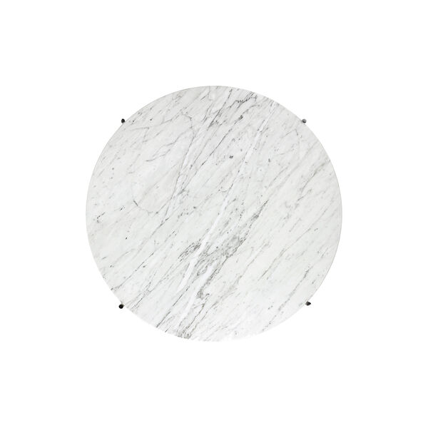 TS Couchtisch &Oslash;80, wei&szlig;er Carrara-Marmor/Stahl, GUBI