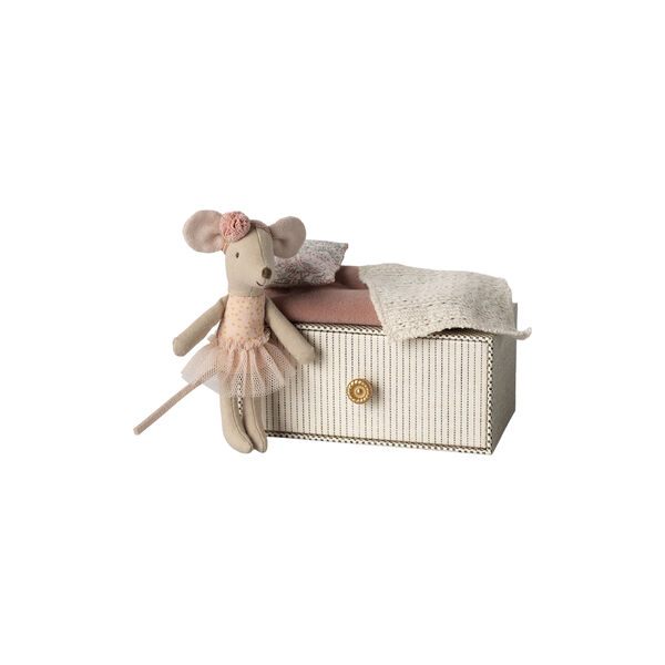 Kleine Schwester Tanzmaus im Tagesbett, pink, Maileg