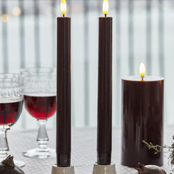 Sille lacquer crown candles 2 pcs, bordeaux, Sirius Home