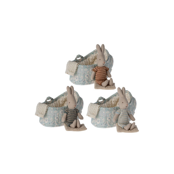 Kaninchen in Babytragetasche, blau, Maileg