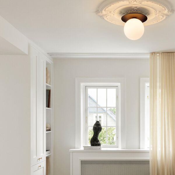 Liila 1 Large Wall Lamp, black/opal, Nuura