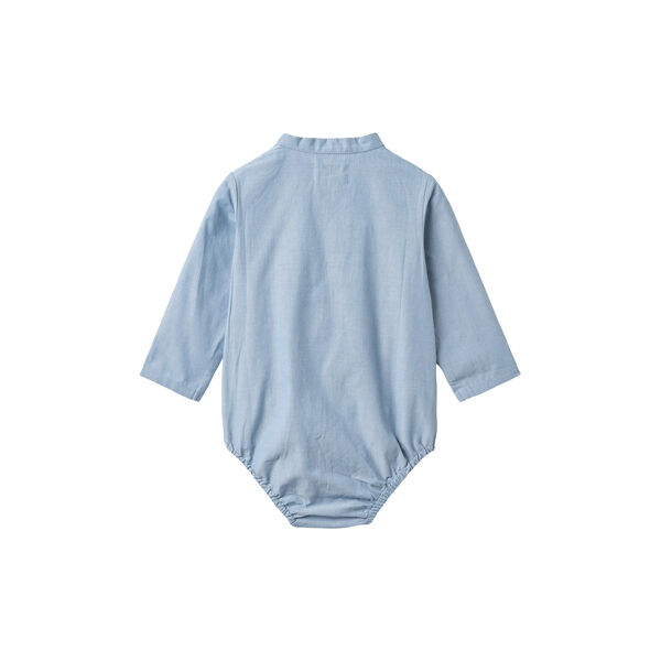 Strampler-Hemd Victor, blue chambrey, Wheat