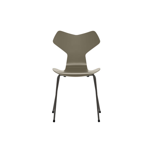 Grand Prix&trade; 3130 volllackierter Stuhl, olive green/warm graphite, Fritz Hansen