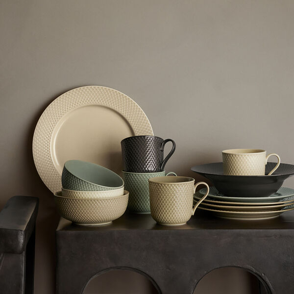 Rhombe Earth Lunch plate &Oslash; 21 cm, moss, Lyngby Porcel&aelig;n